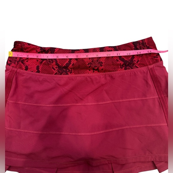 Lululemon Pace Rival Skirt Red & Snake Print Size 6 - Picture 5 of 8
